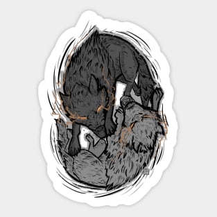 Two Wolves Sticker